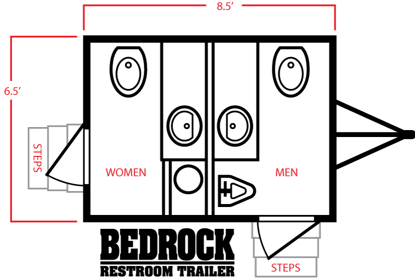 Bed Rock Restroom Trailer Layout