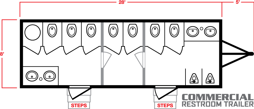 The Commercial Restroom Trailer Layout