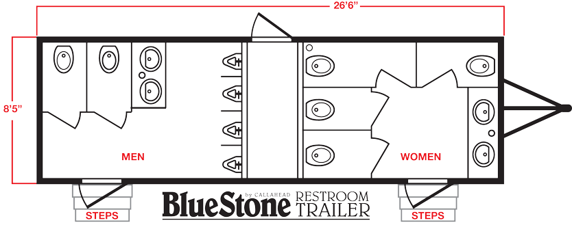 BLUESTONE Restroom Trailer Trailer Layout