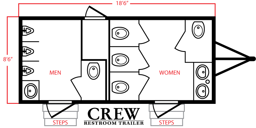 BAYSIDE Restroom Trailer Trailer Layout