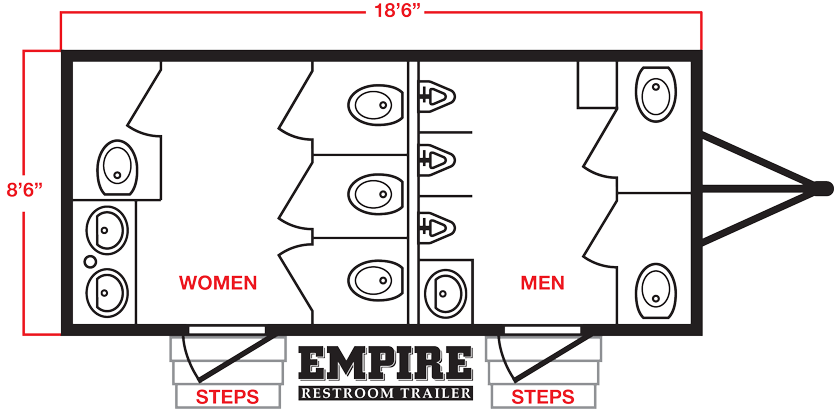 EMPIRE Restroom Trailer Trailer Layout