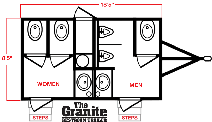 The Granite Restroom Trailer Layout