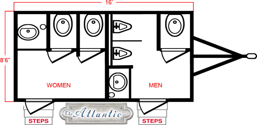 The Atlantic Luxury Restroom Trailer Layout