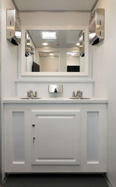 The Calverton Restroom Trailer interior view