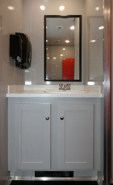 The Construction Restroom Trailer interior view