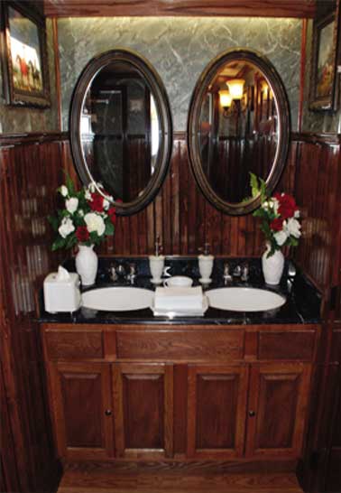 The Equestrian Luxury Restroom Trailer interior view
