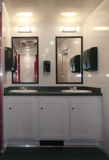 Restroom Trailer interior view