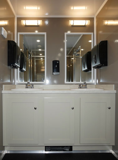 The Fordham Restroom Trailer interior view