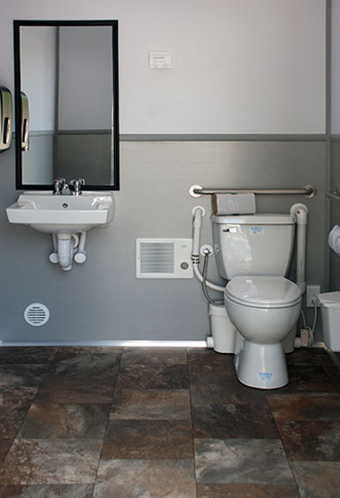 HANDICAP A.D.A. 3000 Restroom Trailer interior view