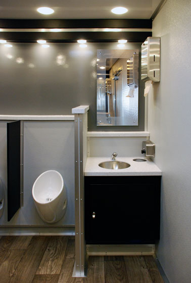 Restroom Trailer interior view