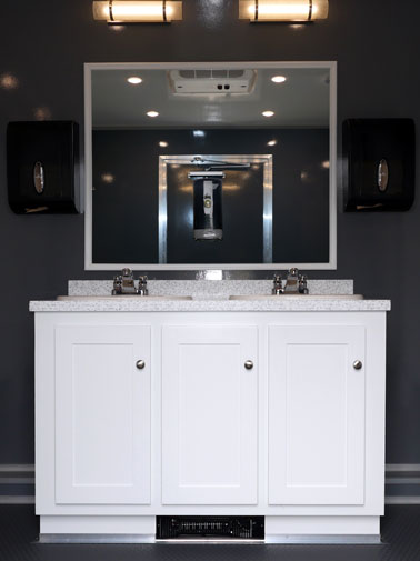Restroom Trailer interior view
