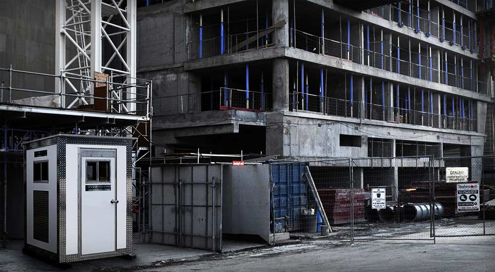 The A25 Portable Security Booth Near Construction Site