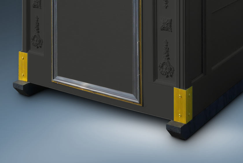 SOLID BRASS CORNER PROTECTORS ON ALL FOUR SIDES