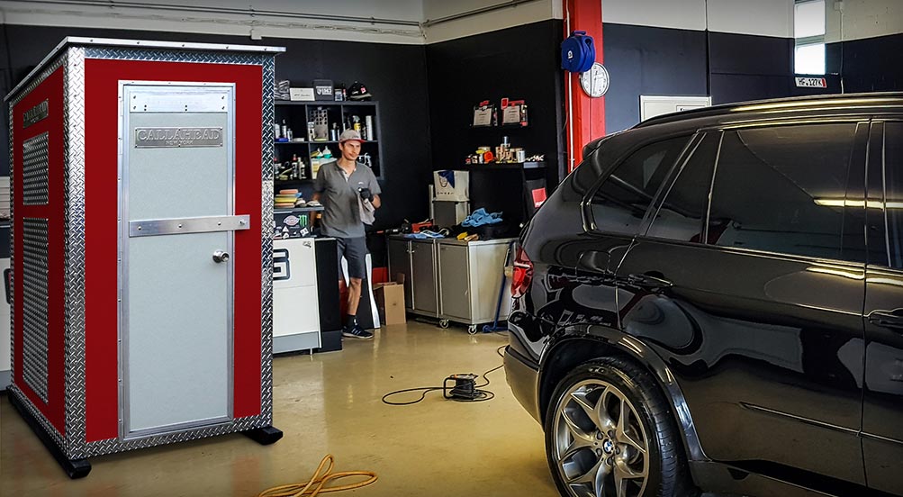 The A16 STORAGE SHED AT A CAR GARAGE
