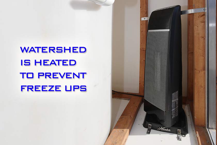 THERMOSTAT CONTROLLED CREAMIC HEATER PREVENTS FREEZE-UPS