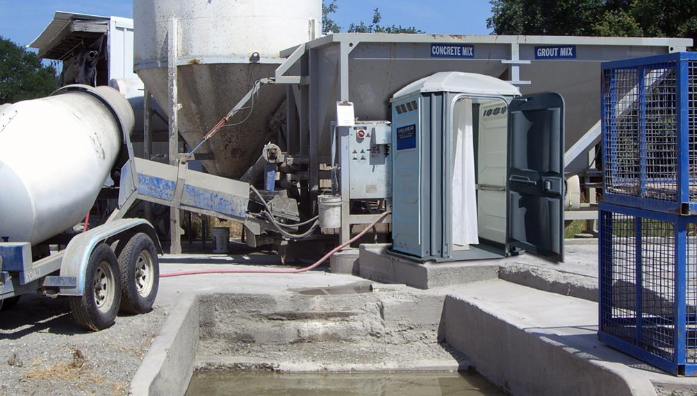 Portable Shower on construction site