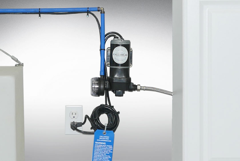 On demand pump provides consistent water pressure.