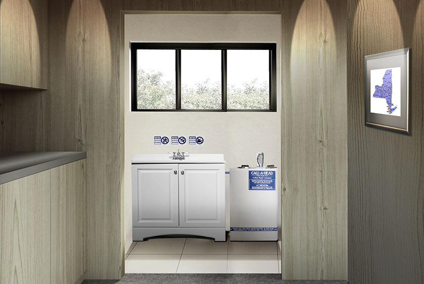 SINK SYSTEM SHOWN INSIDE OFFICE TRAILER