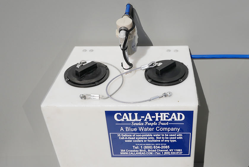 FRESH WATER TANK IS THICK-WALLED POLYETHYLENE FOR STRENGTH