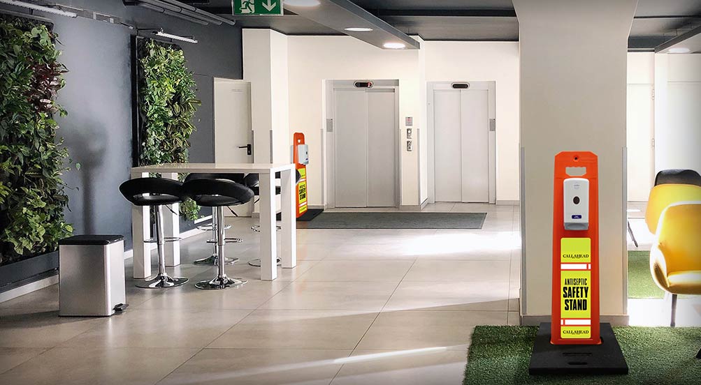 The Antiseptic Safety Stand In A Office