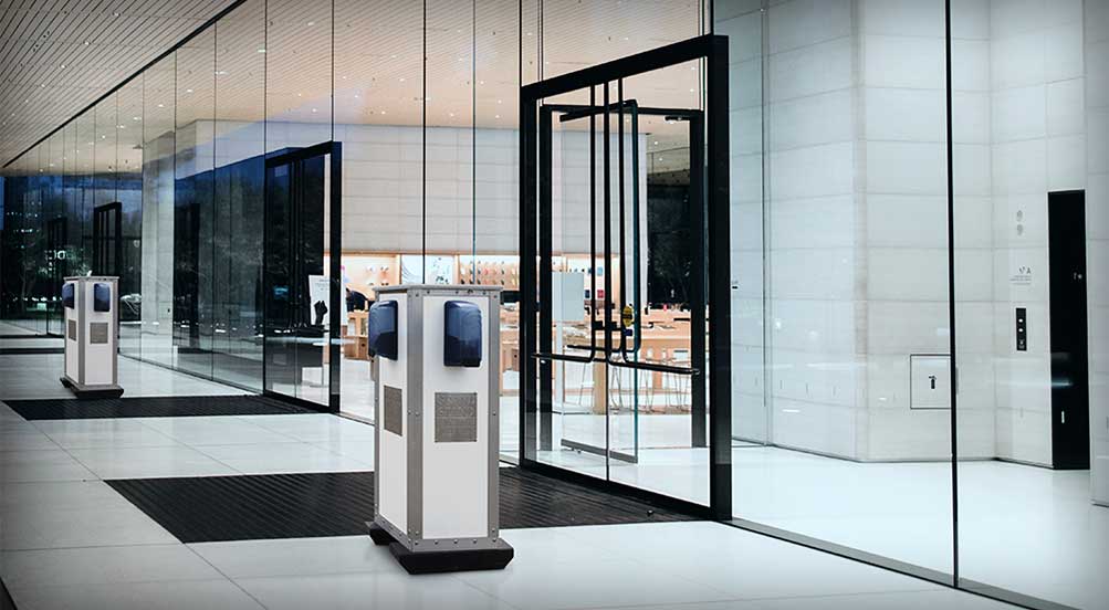 The Grand Stand Hand Sanitizing Near Shopping Area