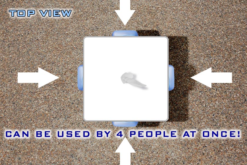 FOUR DISPENSERS ALLOWS USE FROM ANY ANGLE