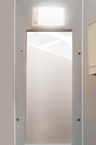 Mirror and Incandescent Lamp.