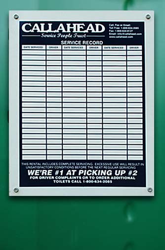 Service Record Label - Sign In Sheet