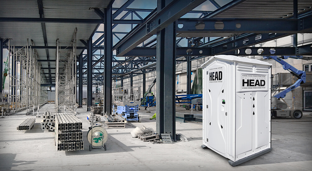 The Head Portable Toilet In Construction Site