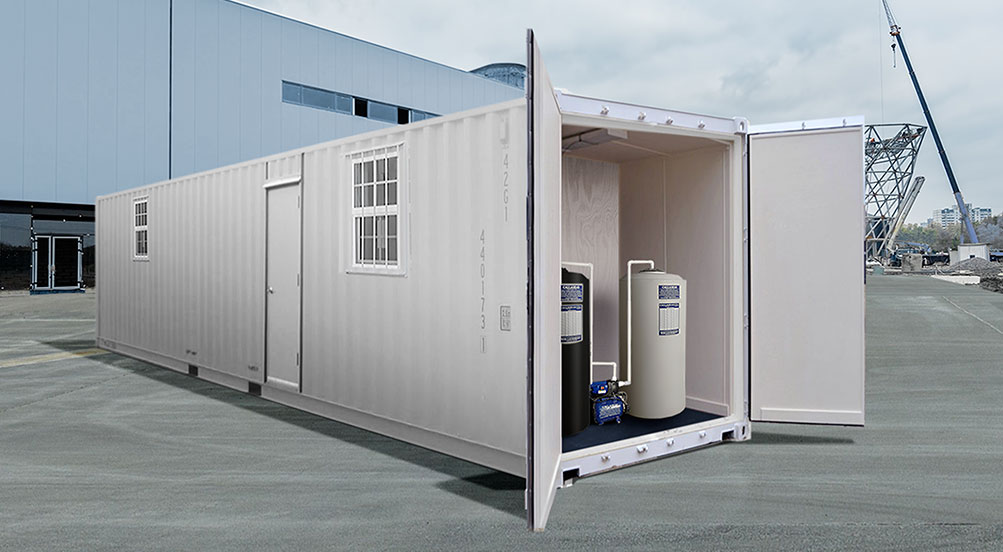 MAC Toilet System in Shipping Container Office Ground Level
