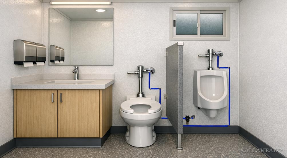 The DotComm Toilet System Inside a Restroom