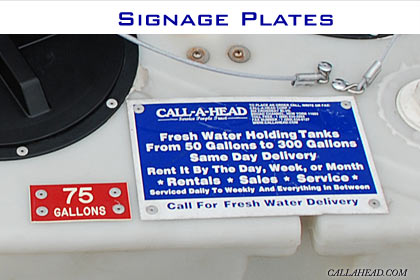 Signage Plates for Holding Water Tanks