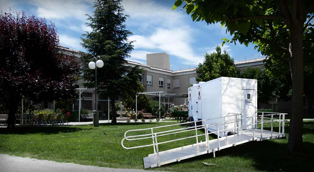 HANDICAP ADA 4000 Luxury Restroom Trailer Near Elderly Home