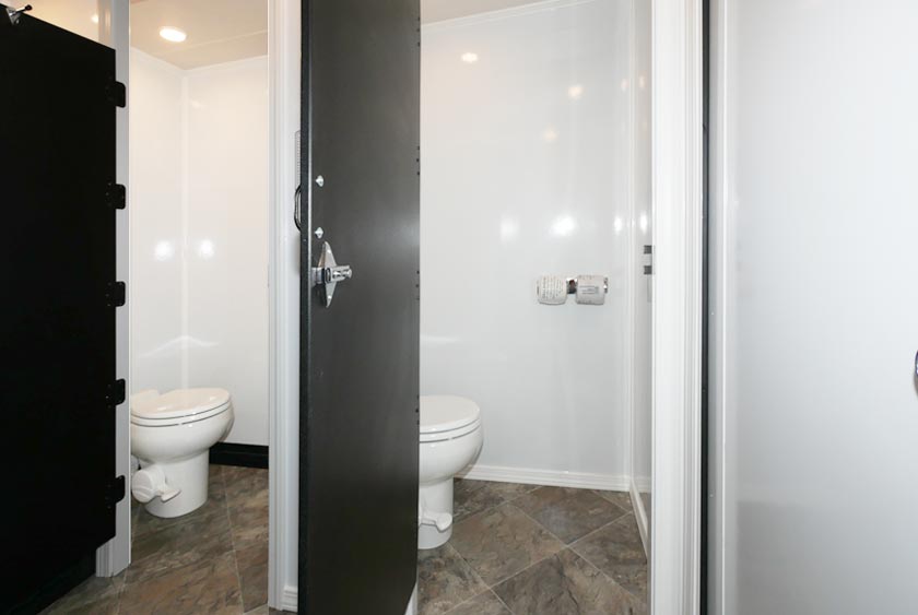 THREE PRIVATE RESTROOM STALLS ON WOMENS SIDE