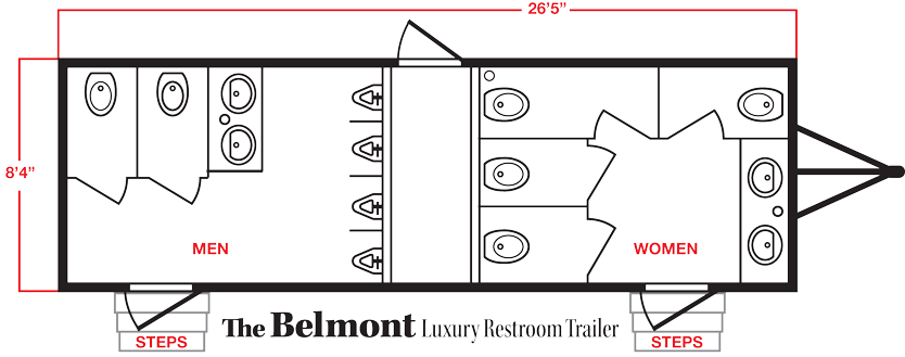 BELMONT Luxury Restroom Trailer Floor plan