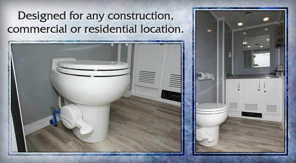 The Blue Steel Restroom Trailer Is Designed For Any Construction, Commercial Or Residential Location