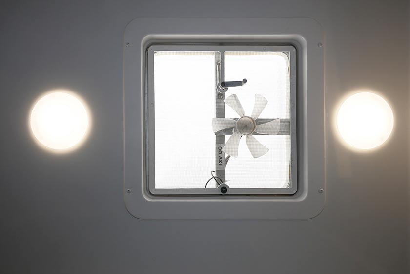 CEILING VENTS WITH ELECTRIC FANS FOR ADDITIONAL VENTILATION