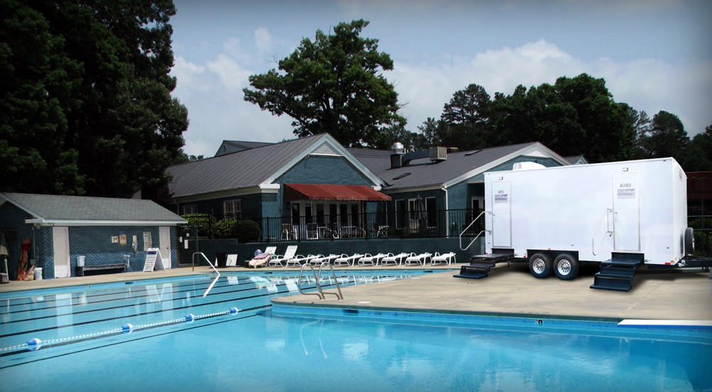 The Country Club Restroom Trailer By The Pool