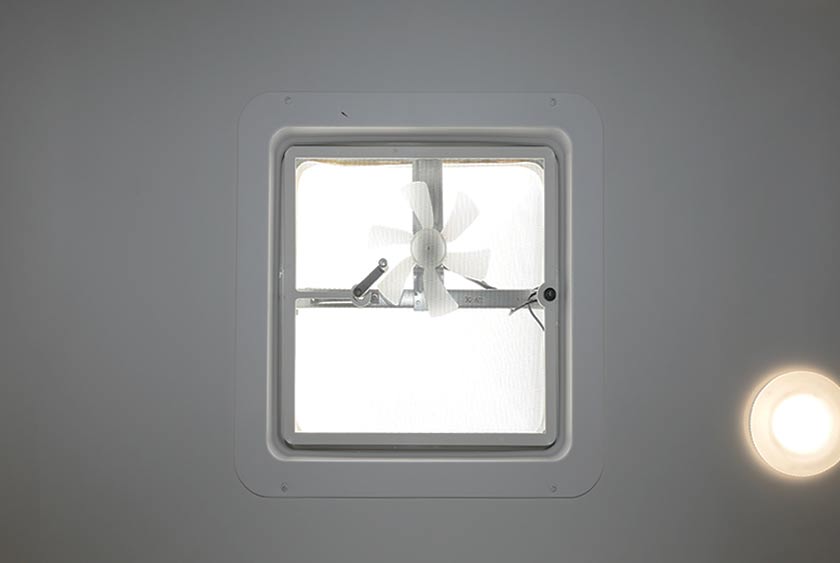 CELING VENTS WITH ELECTRIC FANS FOR ADDITIONAL VENTILATION