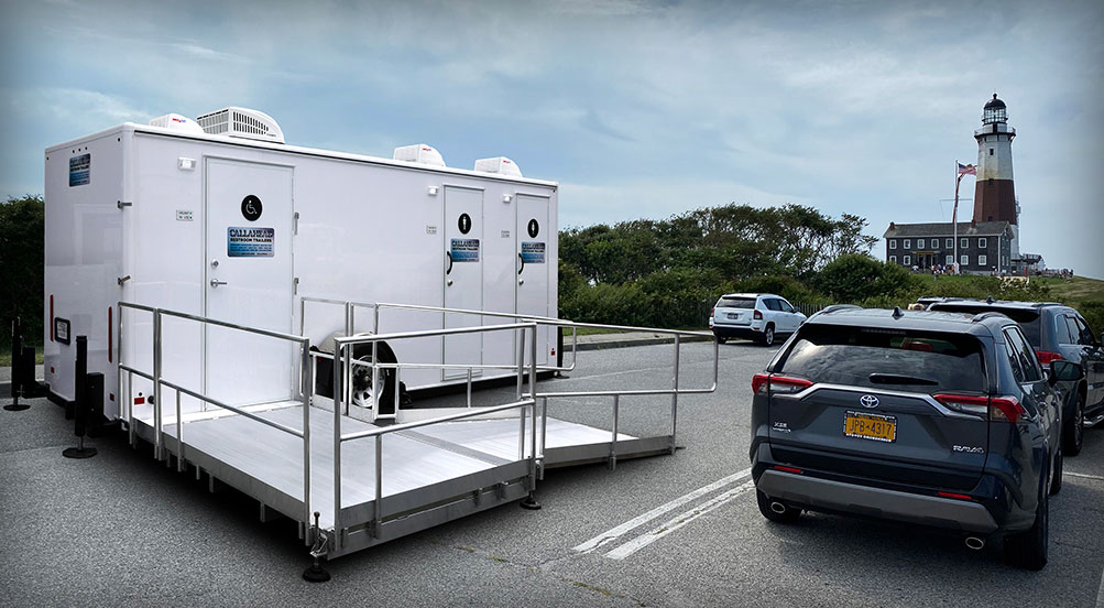 The Freedom Handicap Restroom Trailer Near Light House