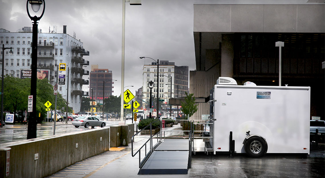 MODERN HANDICAP Restroom Trailer In The City