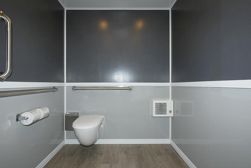 SPACIOUS INTERIOR OF THE ADA RESTROOM