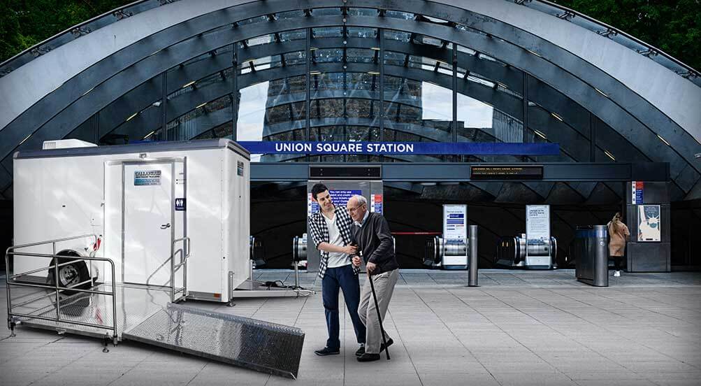 The Sovereign ADA Restroom Trailer By The Town Square