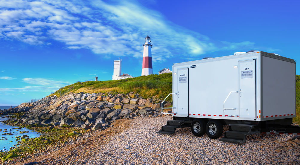 The Atlantic Luxury Restroom Trailer Near Light House