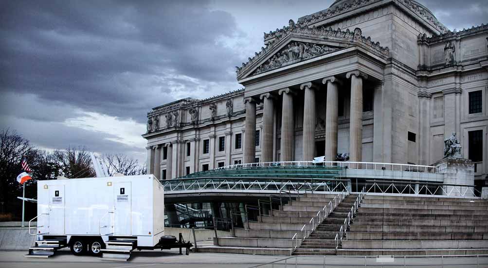 The Cobble Hill Short Term Restroom Trailer in NYC