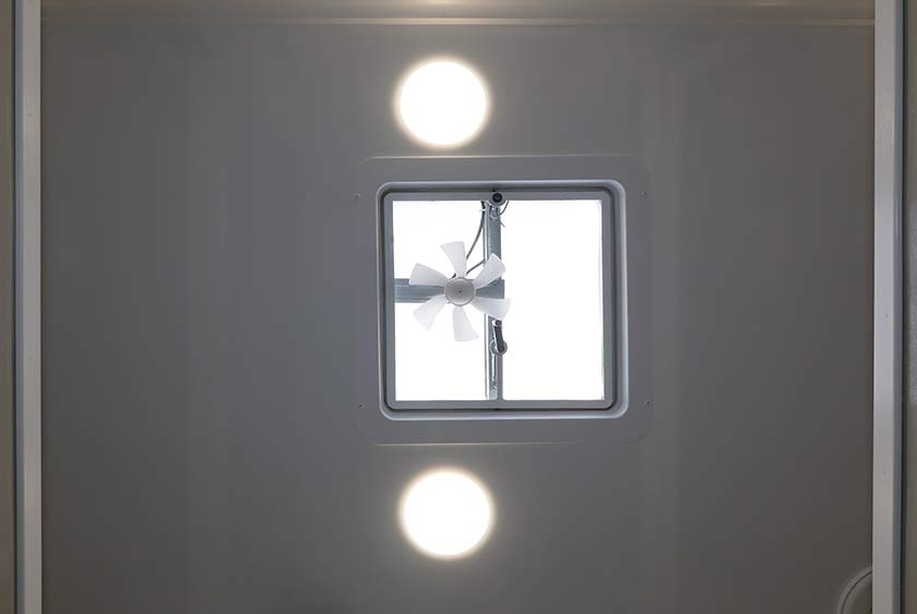 VENTS WITH ELECTRIC FANS FOR ADDITIONAL AIR FLOW