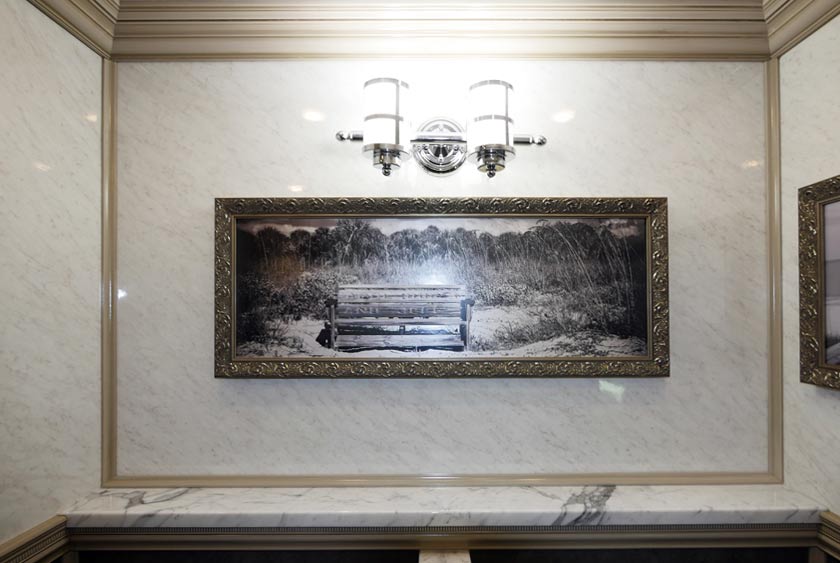 REAL STATUARY MARBLE CONVENIENCE SHELF OVER MEN'S URINALS