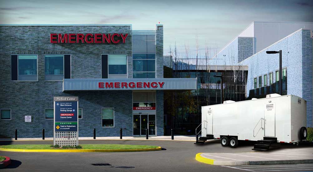 Construction Portable Restroom Trailer in NYC