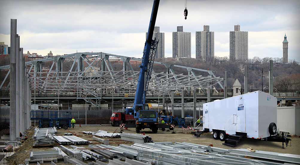 The Fordham Restroom Trailer Near Stadium