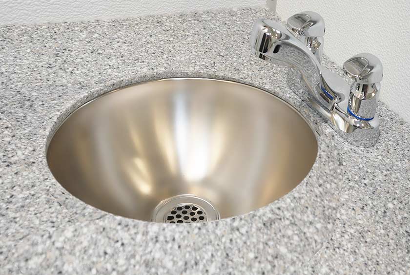 STAINLESS STEEL SINKS WITH AUTOMATIC SHUTOFF FAUCETS
